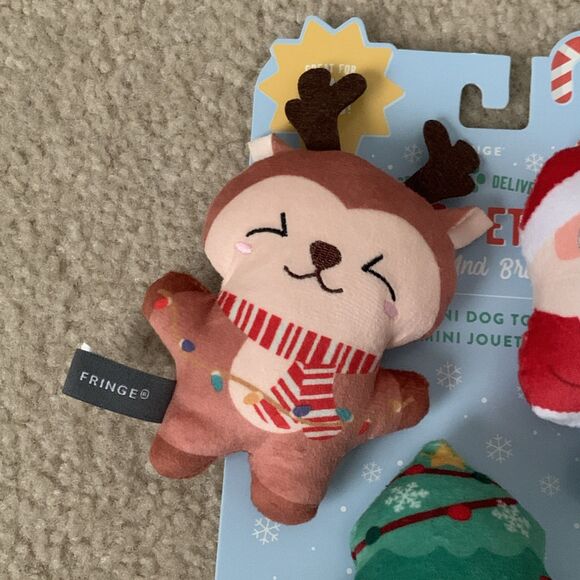 Fringe Santa's Pet Shop Merry and Bright Christmas 3 Pack Mini Dog Toy Set Small - Picture 2 of 6